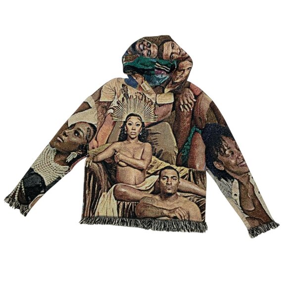 Kaiface The Brand Tapestry Hoodie Sweatshirt Pullover M Streetwear Urban Fringe - Picture 14 of 14